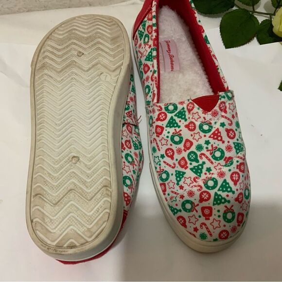 TOMMY BAHAMA FOOTWEAR SHOES FLATS CHRISTMAS EDITION WREATHS TREES CANDY CANES 7 - Picture 4 of 11